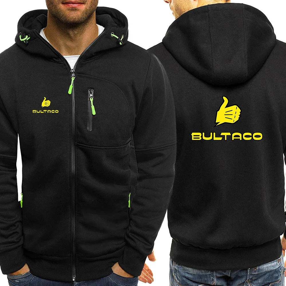 2024 New Bultaco Cemoto Motorcycles Men Printing Spring and Autumn Casual Three-color Zipper Hooded Classics Versatile Coat Tops