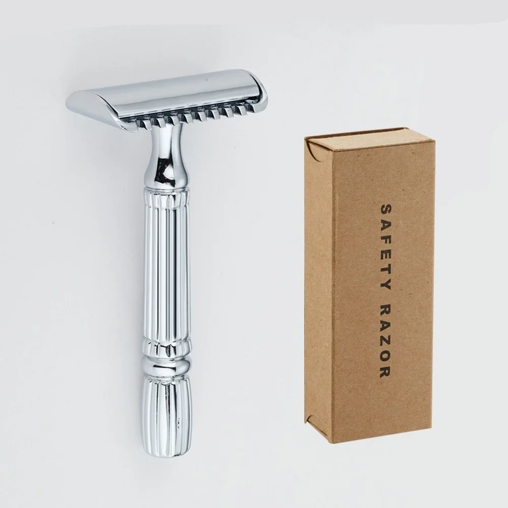 

New Alloy Manual Razor Old-fashioned Razor Razor Shaver 5 Pieces of Environmentally Friendly Kraft Paper Box