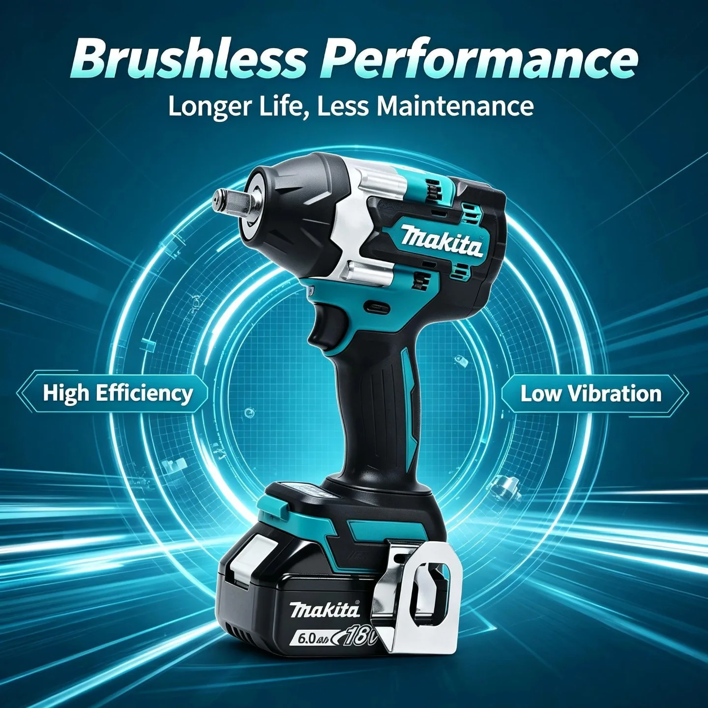 Makita DTW700 Bürstenloser Akku-Schlagschrauber 1000Nm 18V Hochdrehmoment-Schlagschrauber Elektrowerkzeug Variable Geschwindigkeitsregelung Auto-Stopp Lithium-Batterie-Set