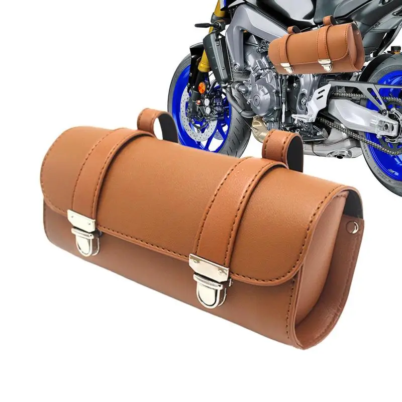 

Motorcycle Tool Bag Saddle Handlebar Bike Bag Motorbike Saddle Bag Leather Handlebar Roll Box Waterproof Saddlebag For Riders