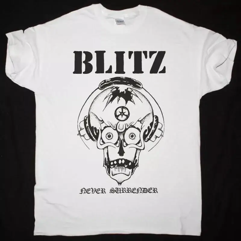 BLITZ NEVER SURRENDER NEW WHITE T SHIRT