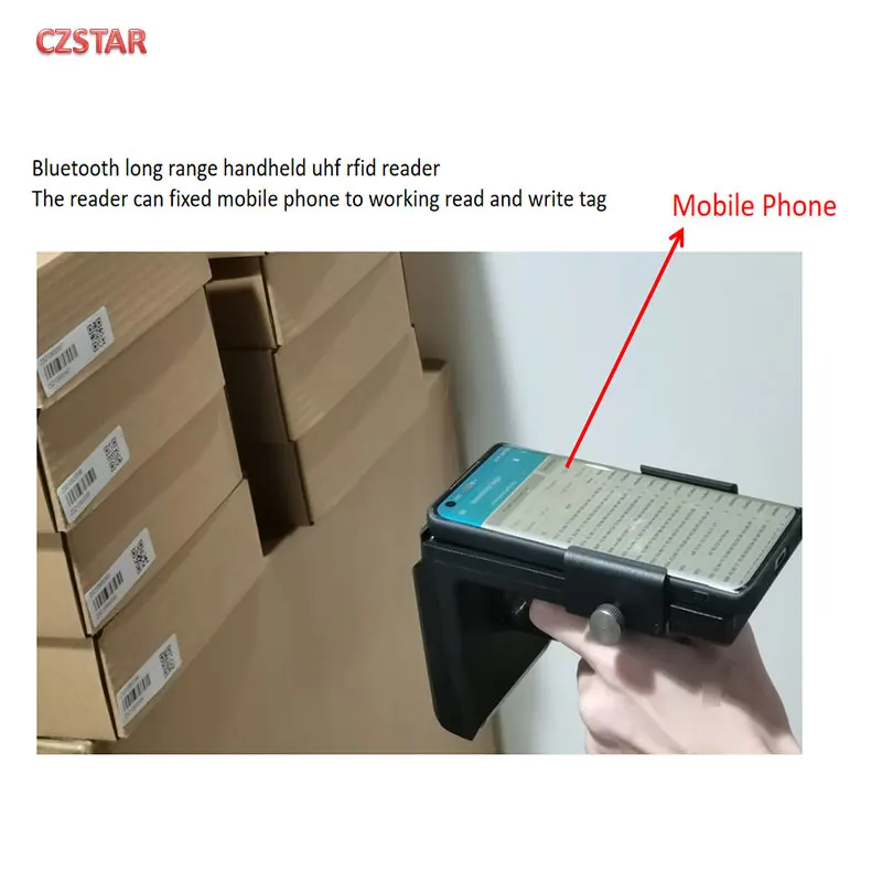 excellent 1-20m long range Bluetooth Handheld uhf RFID reader impinj chip portable UHF RFID reader fixed mobile phone reader