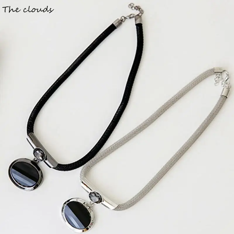 New Arrival WomenPendant Necklaces All-matchElegant Black Beaded NecklaceExaggerated Clavicle Chain Accessories