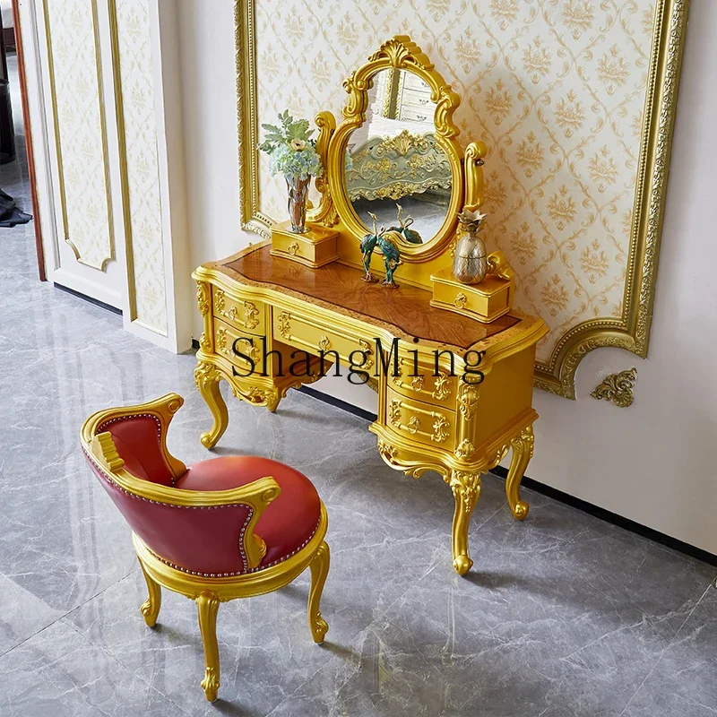 

CL dresser bedroom champagne dressing table luxury court dressing table makeup mirror