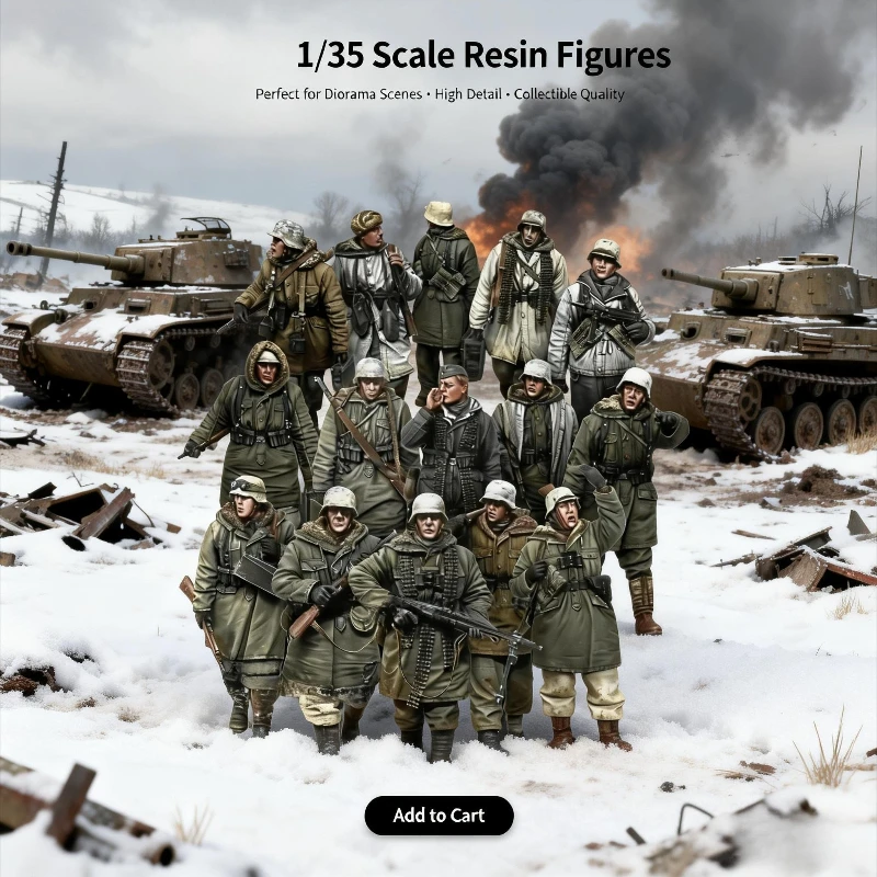 

Resin Expansion Kit, 1/35 Full Team, Suitable for Scene Layout, Unpainted Model Kit, Requires Assembly