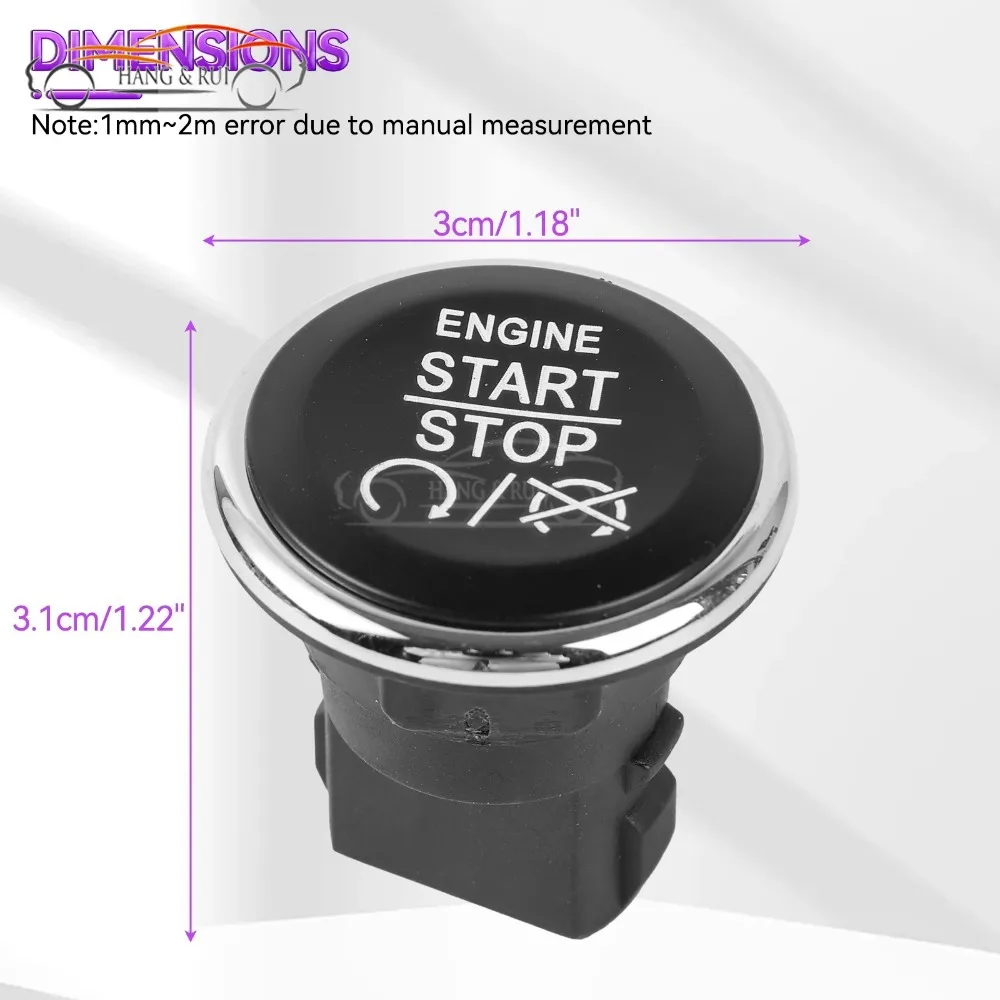 Keyless Go Start Stop Ignition Button Switch for Dodge Challenger Durango Grand Caravan Jeep Grand Cherokee 1FU931X9AC 33370101