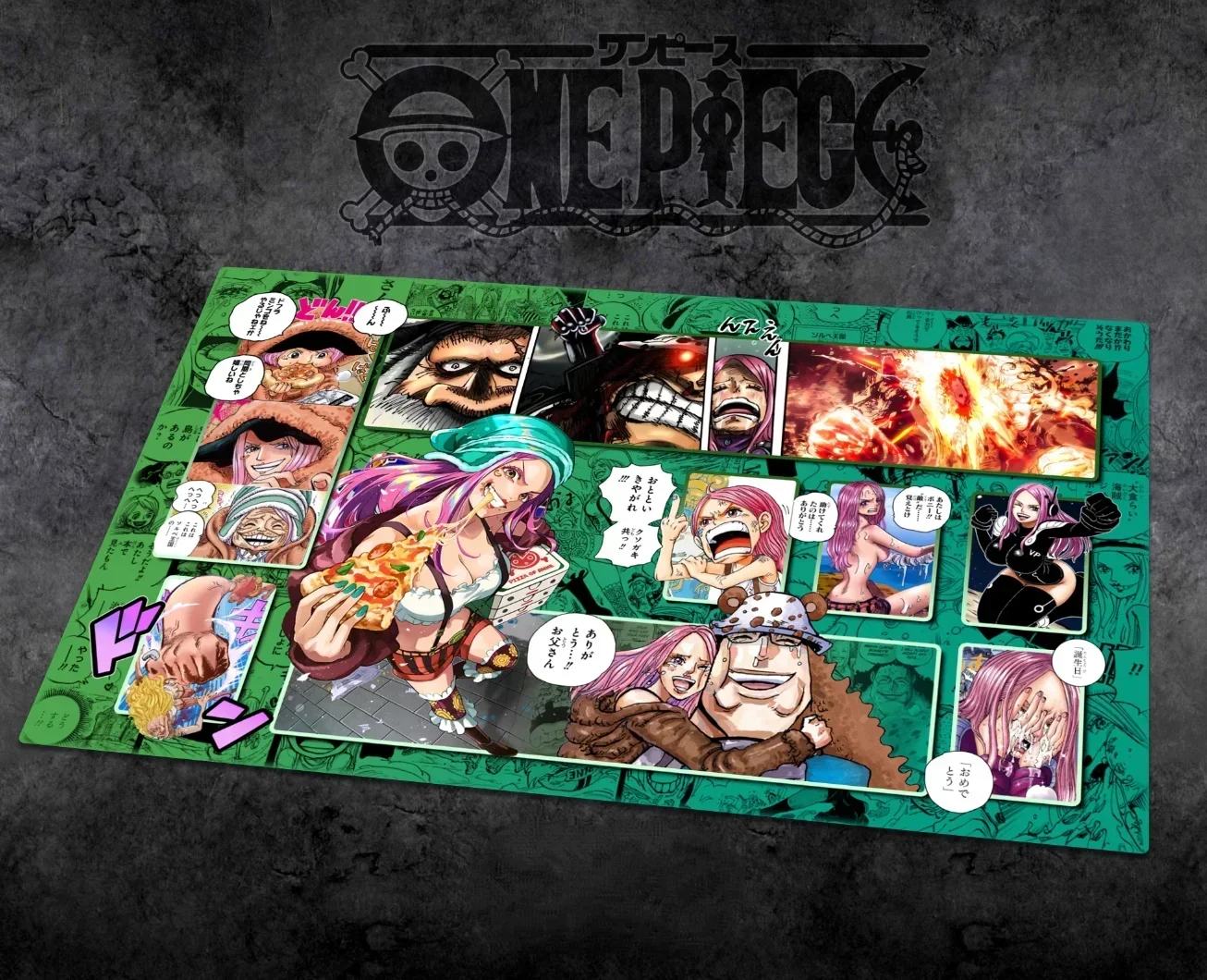 OPCG One Piece Dedicated GAME Card Playmat Battle Against Rebecca Roronoa Zoro Trafalgar Law Seria komiksów Zabawki Prezenty 60 * 35 cm