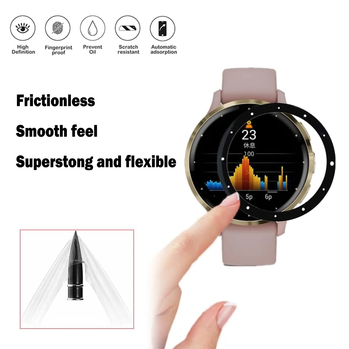 For Garmin Venu 3S 3D HD Curved Soft Films Clear Anti Scratch Screen Protector Smart Watch Accessories