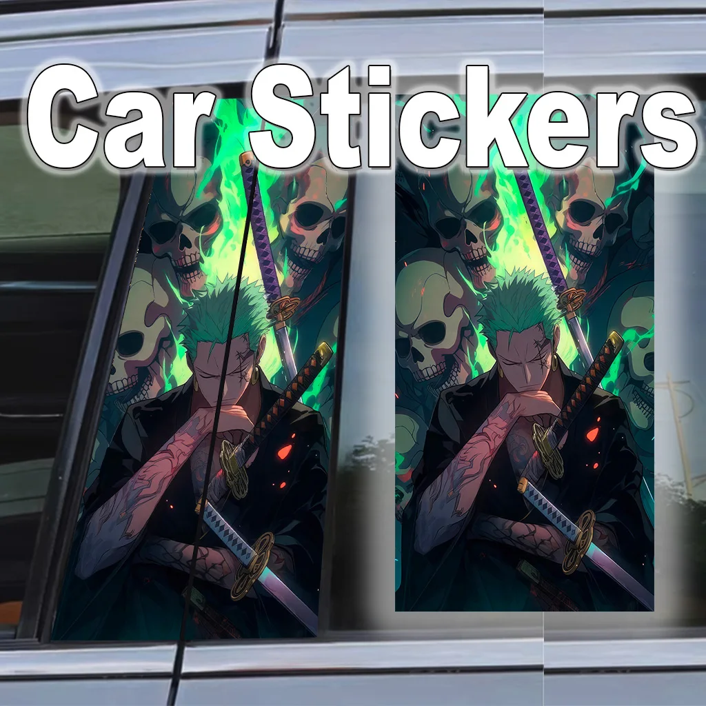

Zoro B Pillar Sticker One Piece Car Decal Self-adhesive Poster Waterproof Peel Stick Scratch Resistant Wrap JDM Accessories Gift
