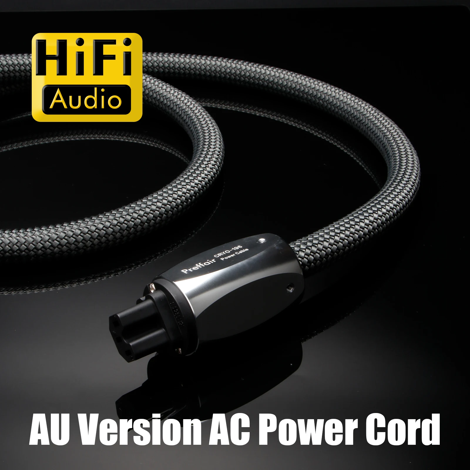 HIFI CRYO196 Stromkabel US/EU/AU Audiophiles Netzkabel für Verstärker CD-Player EU-Stromleitung Grünes Geflecht Hifi-Stromkabel – Detail 7