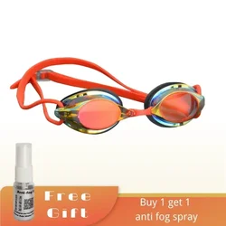 Lunettes de natation colorées Anti-buée et étanches, masque de natation compétitif avec montures de pont nasal remplaçables