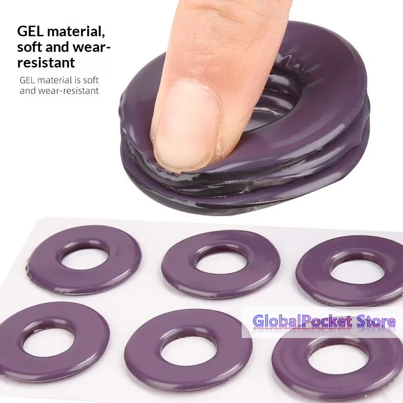 [TG823]6pcs Self-Adhesive Gel Insoles, Reusable High Heel Cushions For Shock Absorption & Corn/Ball Relief