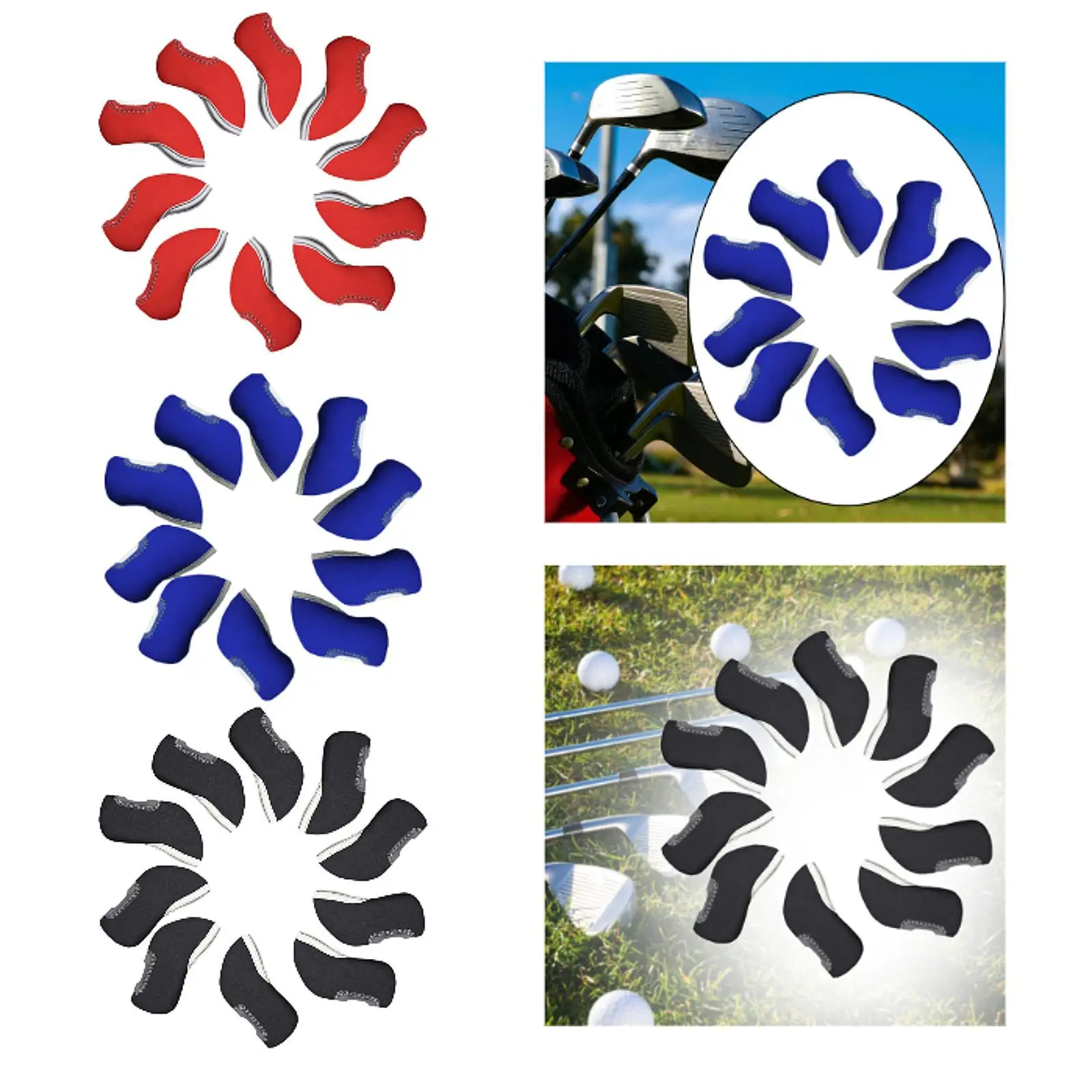 10Pcs Golf Iron Head Cover Golf Wedge Covers for Golf Games Outdoor Golf Cue