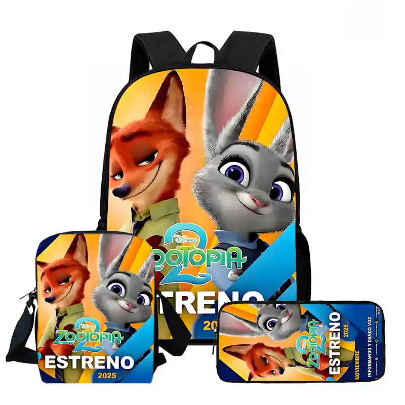 

Cartoon Zootopia 2 School Backpack With Shoulder Bags Pencil Bags For Kindergarten,Light Weight School Bags for Kindergarten
