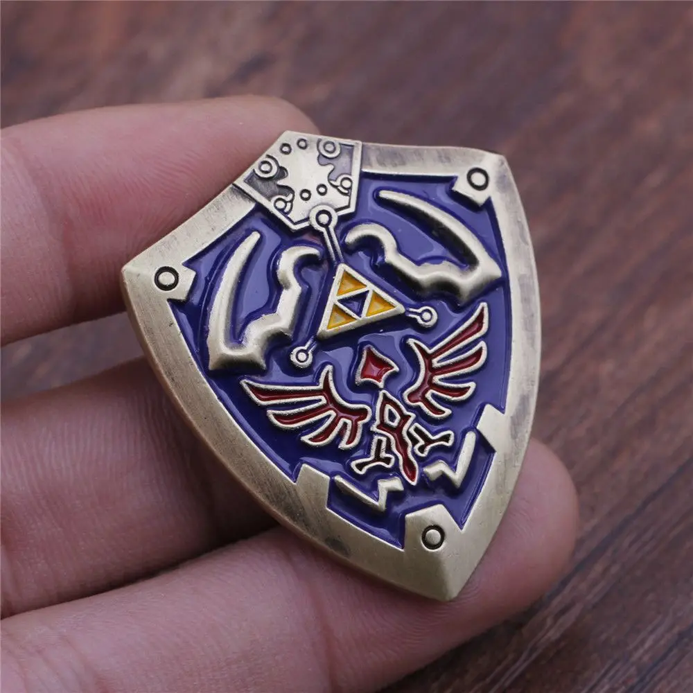 Vintage Triangle Wing Shield Enamel Brooch Retro Game Style Metal Lapel Pin Costume Decor Collectible Badge Gift