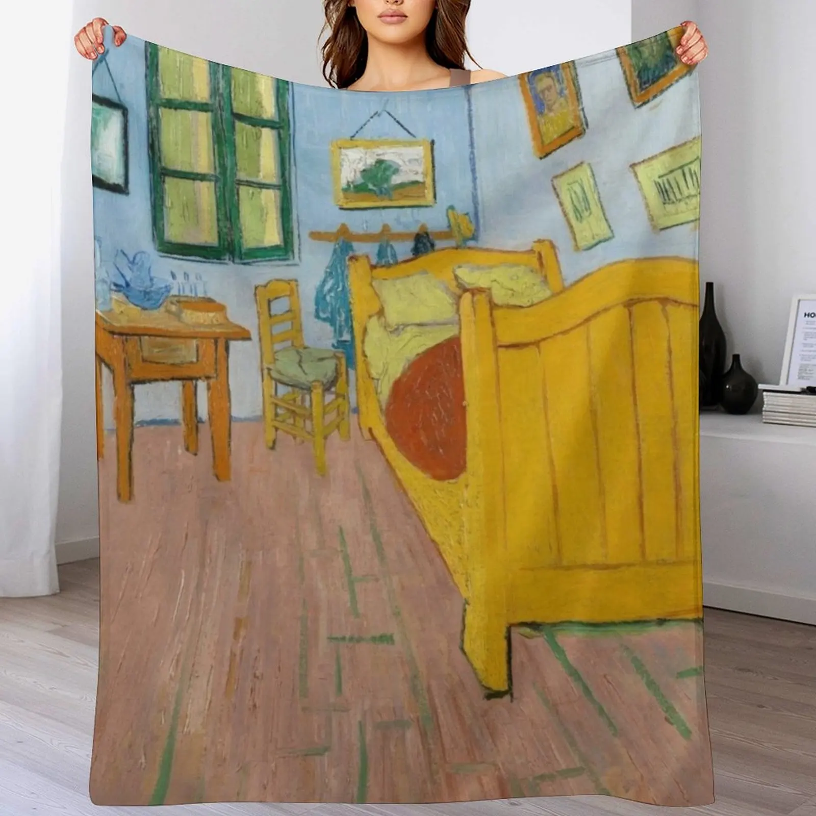 Bedroom In Arles Painting By Vincent Van Gogh Throw Blanket Blankets For Baby Plush Blankets