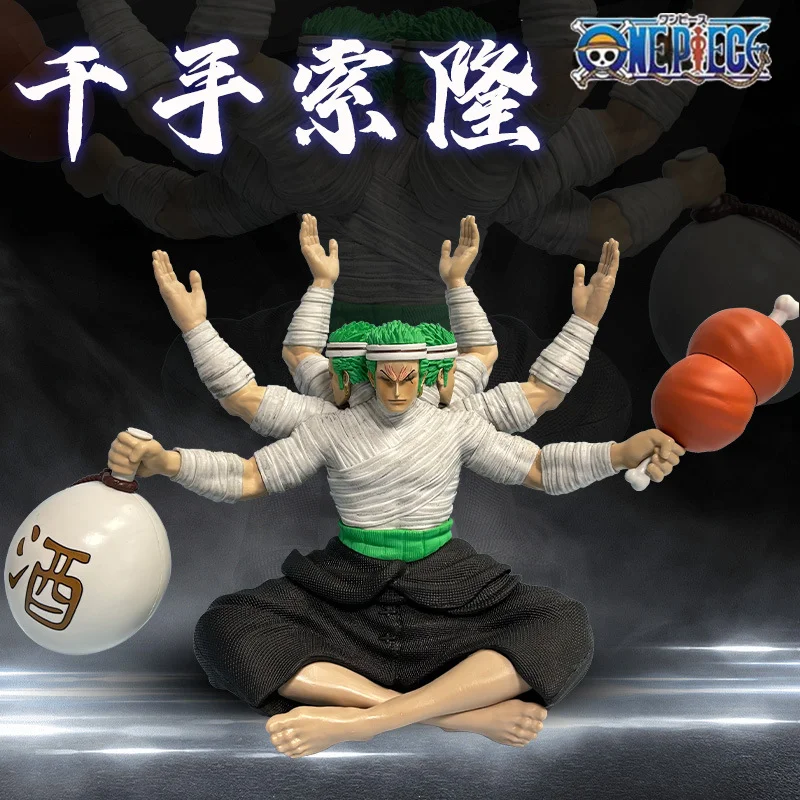 

27cm One Piece Zoro Anime Figure Three Headed Six Arm Roronoa Zoro Action Figurine Statue Pvc Model Doll Kids Toy Birthday Gift