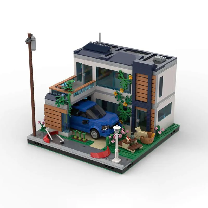 1548 ชิ้น MOC บ้านครอบครัวบ้านแสนสบายฉากที่อยู่อาศัยอาคาร DIY ชุดบล็อกตัวต่อของขวัญวันเกิด