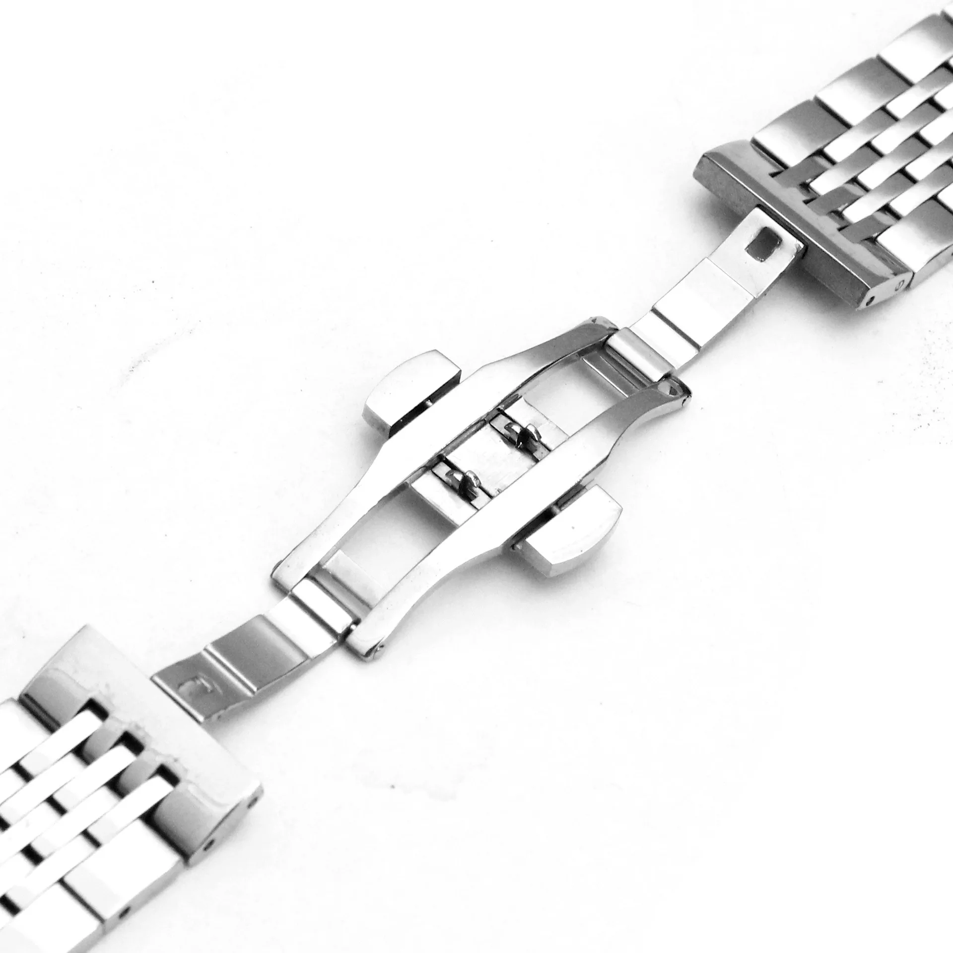 Stainless Steel Solid Steel Belt for Tissot T41 Watch Seven Beads Strap Double Press Butterfly Buckle Watch Band