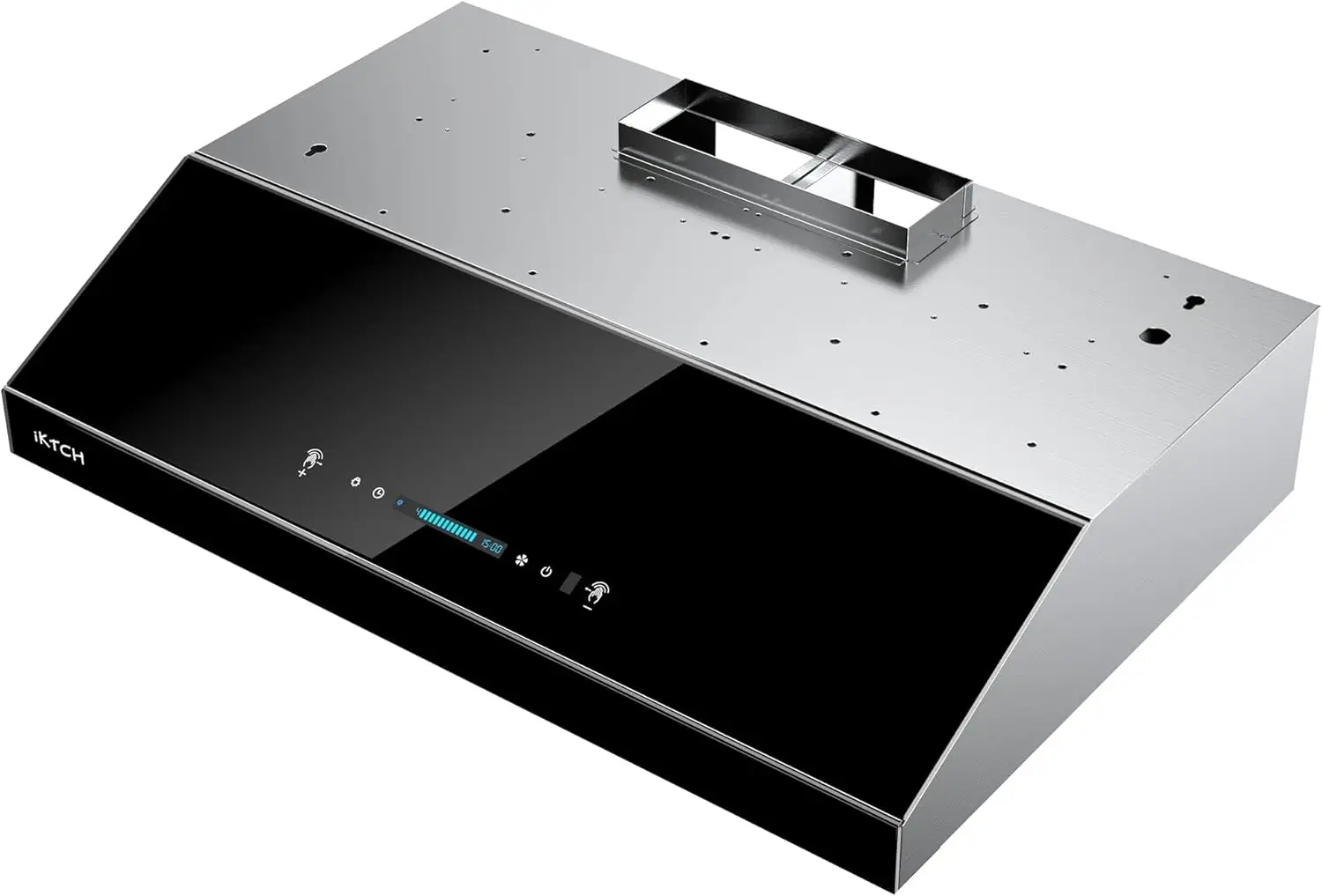 

36-дюймовая вытяжка под шкафом Ran, кухонная вытяжка 900 CFM, 4-скоростной вентилятор, нержавеющая сталь, черная вентиляционная вытяжка из закаленного стекла с sture Sensin