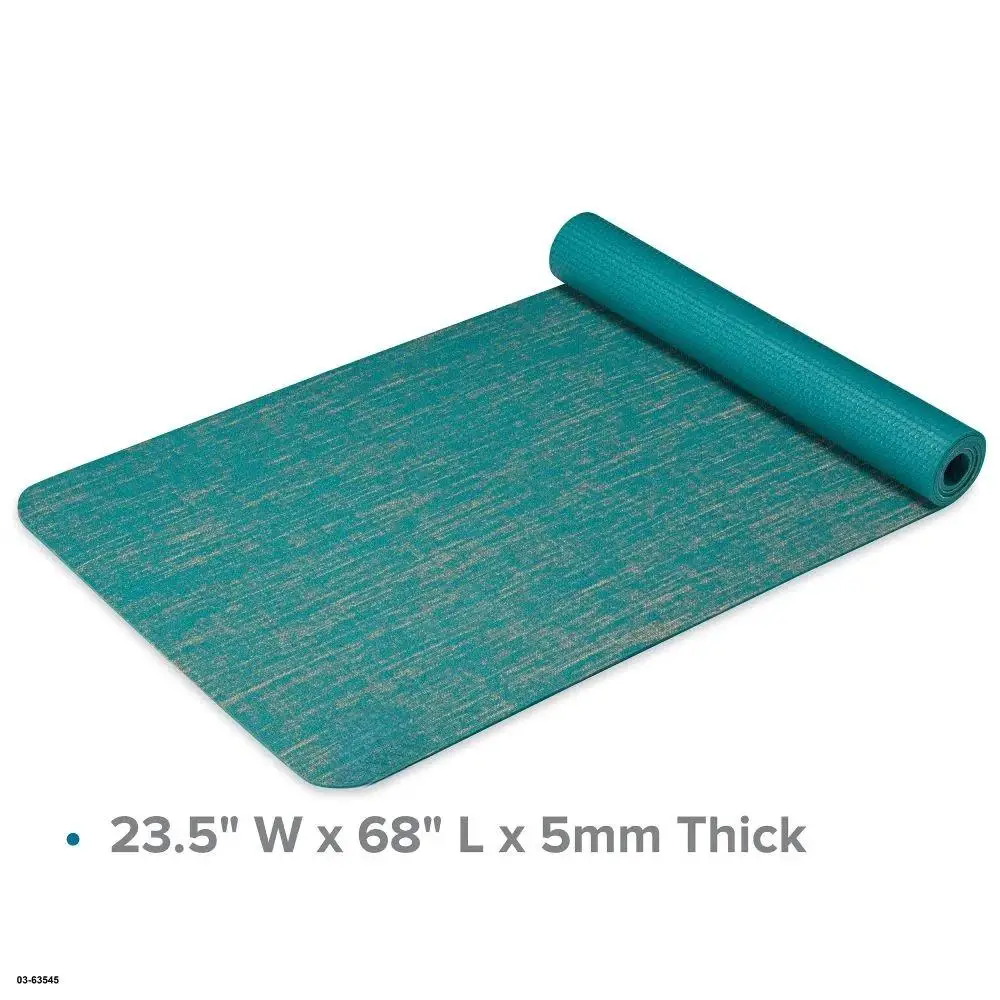 سجادة اليوجا من الجوت، سجادة التمرين، أزرق مخضر، سميكة 5 مم، ورقة واحدة، قطعة واحدة