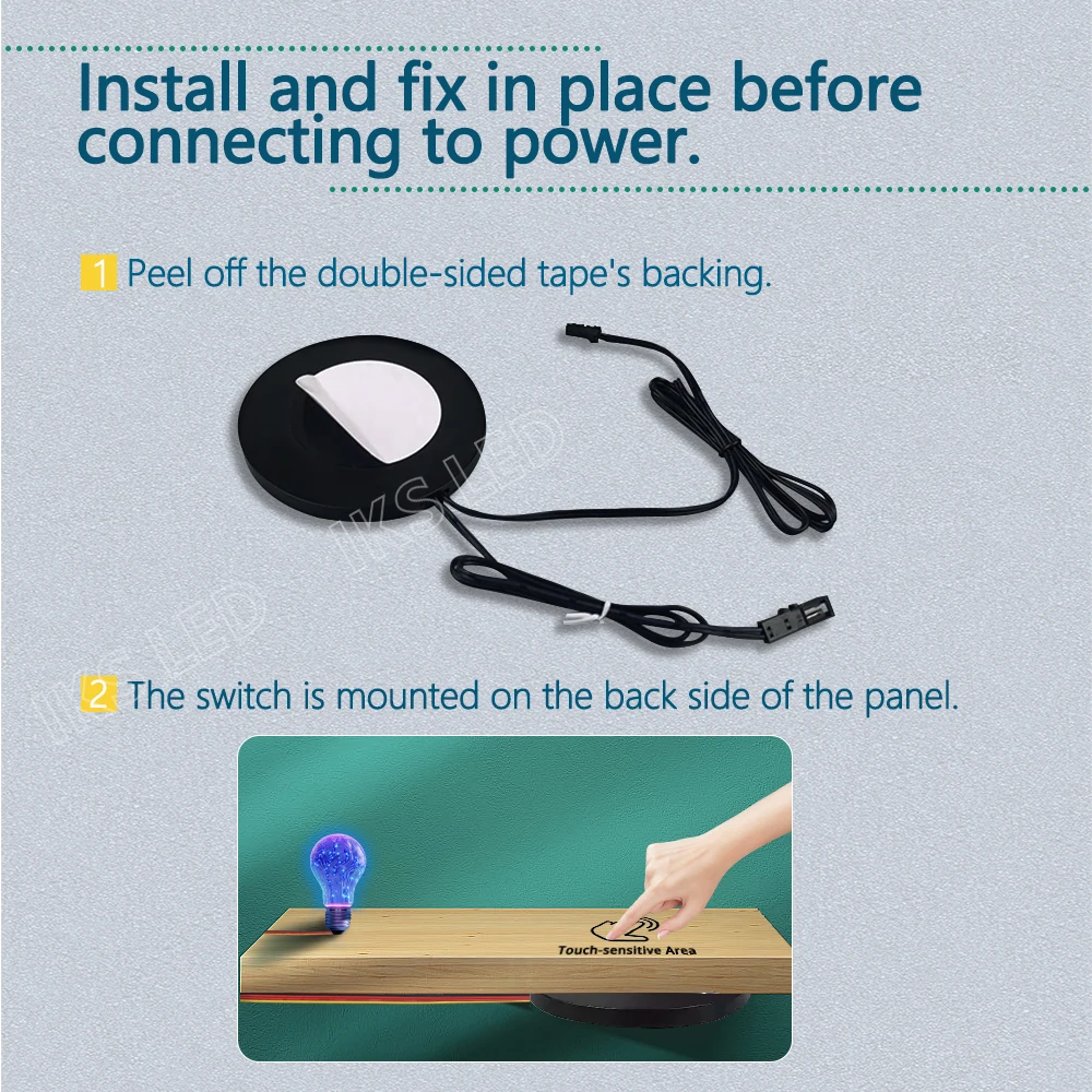 5V 12V 24V LED Dimmable Touch Sensor Switch Penetrating Wood Panel 8cm Smart Home Dimmer for Lighting Control Hand Scan Switch view 6
