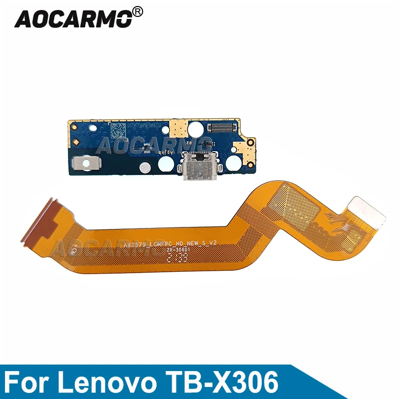 Aocarmo For Lenovo Tab M10 HD Gen 2 TB- X306 X306F Main Board Connector LCD Display Flex Cable And Charger Dock Charging Port