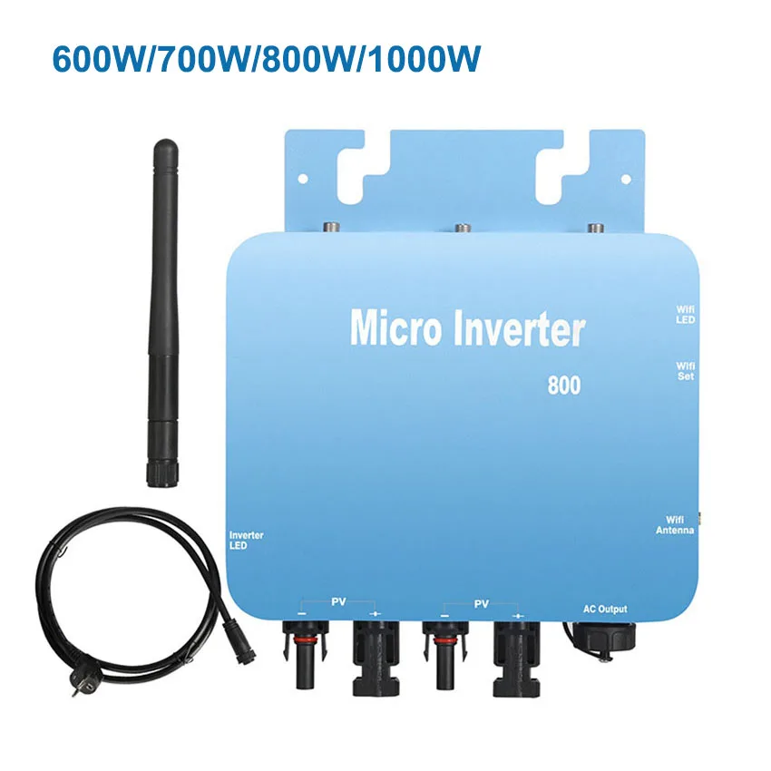 Microinversor Solar inteligente de onda sinusoidal pura, 600W, 700W, 800W, 1000W, inversor MPPT de conexión a red, 220/110V, IP65, resistente al agua