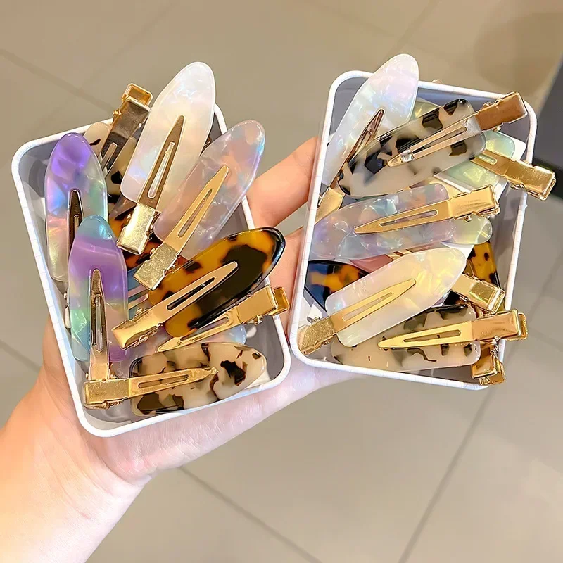 4 個曲げなしシームレスヘアクリップサイド前髪修正フリンジバレッタメイク洗顔アクセサリー女性女の子スタイリングヘアピン