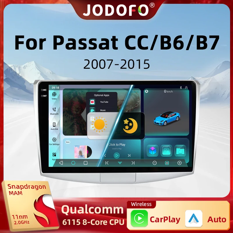 

JUNDOF Android 13 Car Stereo Radio For VW Passat B6 B7 CC 2007-2015 Multimedia Player Wireless Carplay Android Auto BT WiFi 4G
