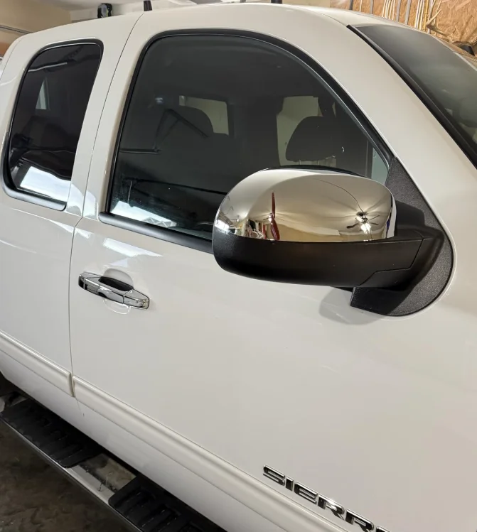 

Chrome Side Mirror Upper Top Half Cover for 07-13 Silverado Suburban Tahoe Sierra Yukon Cadillac Escalade Best Value Parts