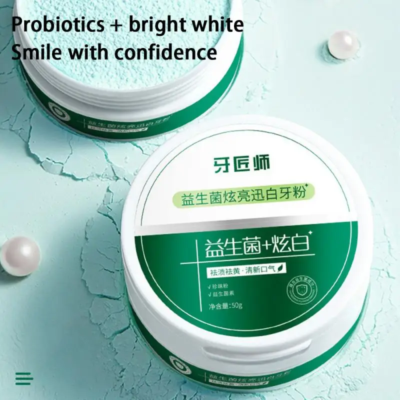 Teeth Whitening Powder Mild Formula Fresh And White Probiotics Dazzle Bright Fast White Tooth Yellow Wash White Dentifrice