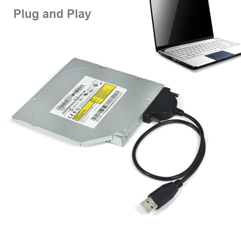 USB 2.0 To Mini SATA II 7+6 13Pin Adapter Cable - 1Pc For Notebook CD/DVD ROM Slimline Drive Converter Steady Style With Screws