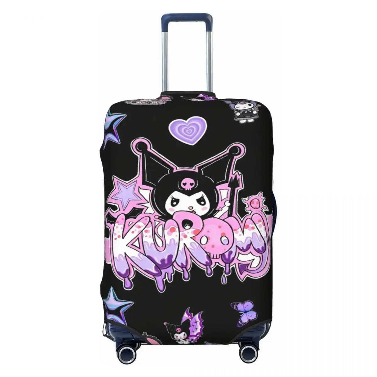 Kawaii الكرتون Kuromi غطاء حقيبة رحلة سياحية حامي عطلة حقيبة أمتعة مرنة