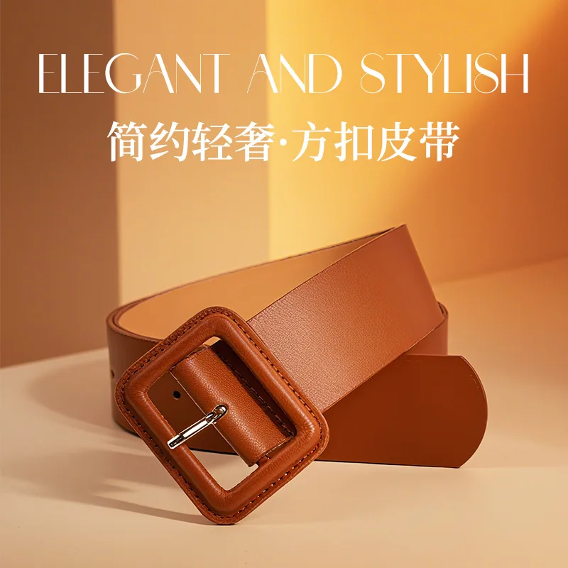 Jupes pour femmes de haute qualité avec ceintures, ceintures larges simples pour femmes, ceintures en cuir PU, marque de créateur à la mode et luxueuse