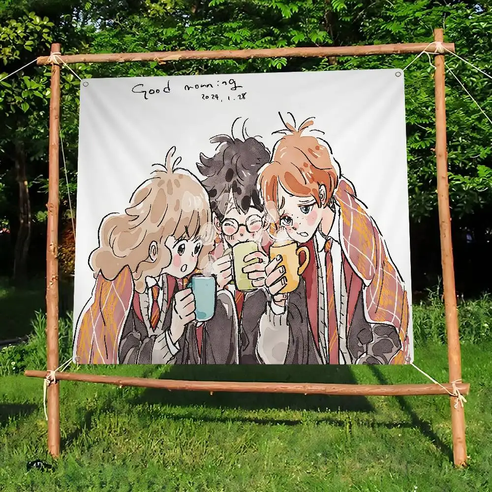 Cool H-Harryes Movie P-Potter Printed Large Flag Art Science Fiction Room Home Decor Decor Banner