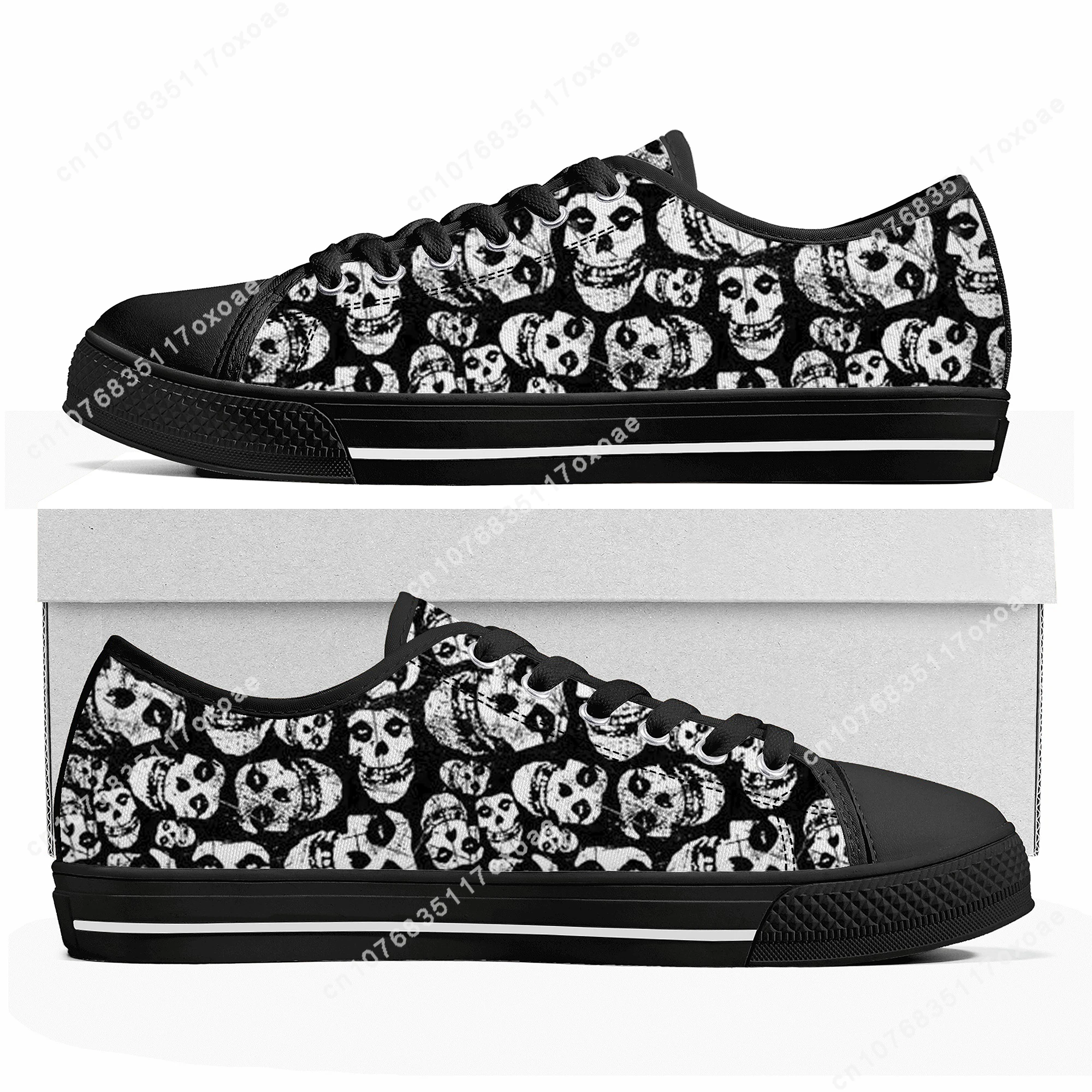 Misfits Skull Shoes Low Top Sneakers Mens Womens Teenager High Quality Canvas Sneaker couple Casual Shoes Customize DIY Shoe