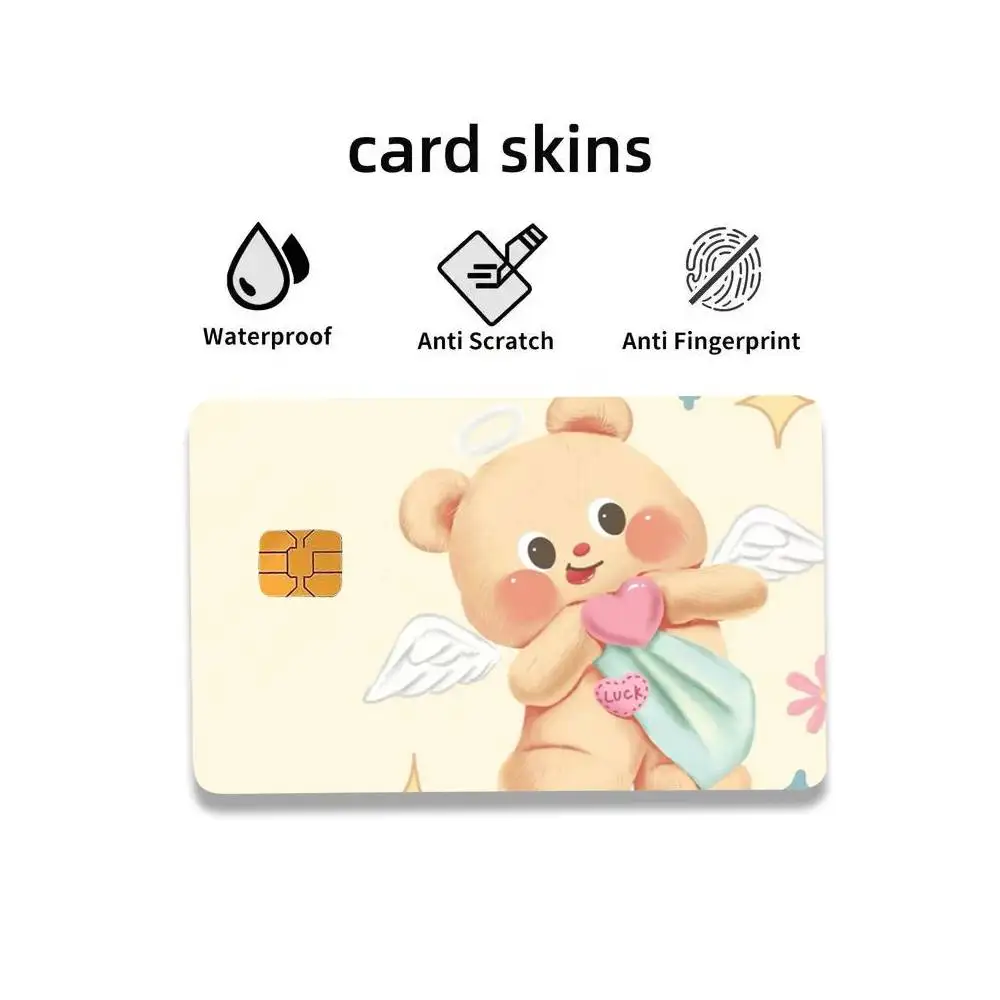 Luxury Butter Bread Bear HD Waterproof Card Skins Protective Stickers for Credit Bank Game
