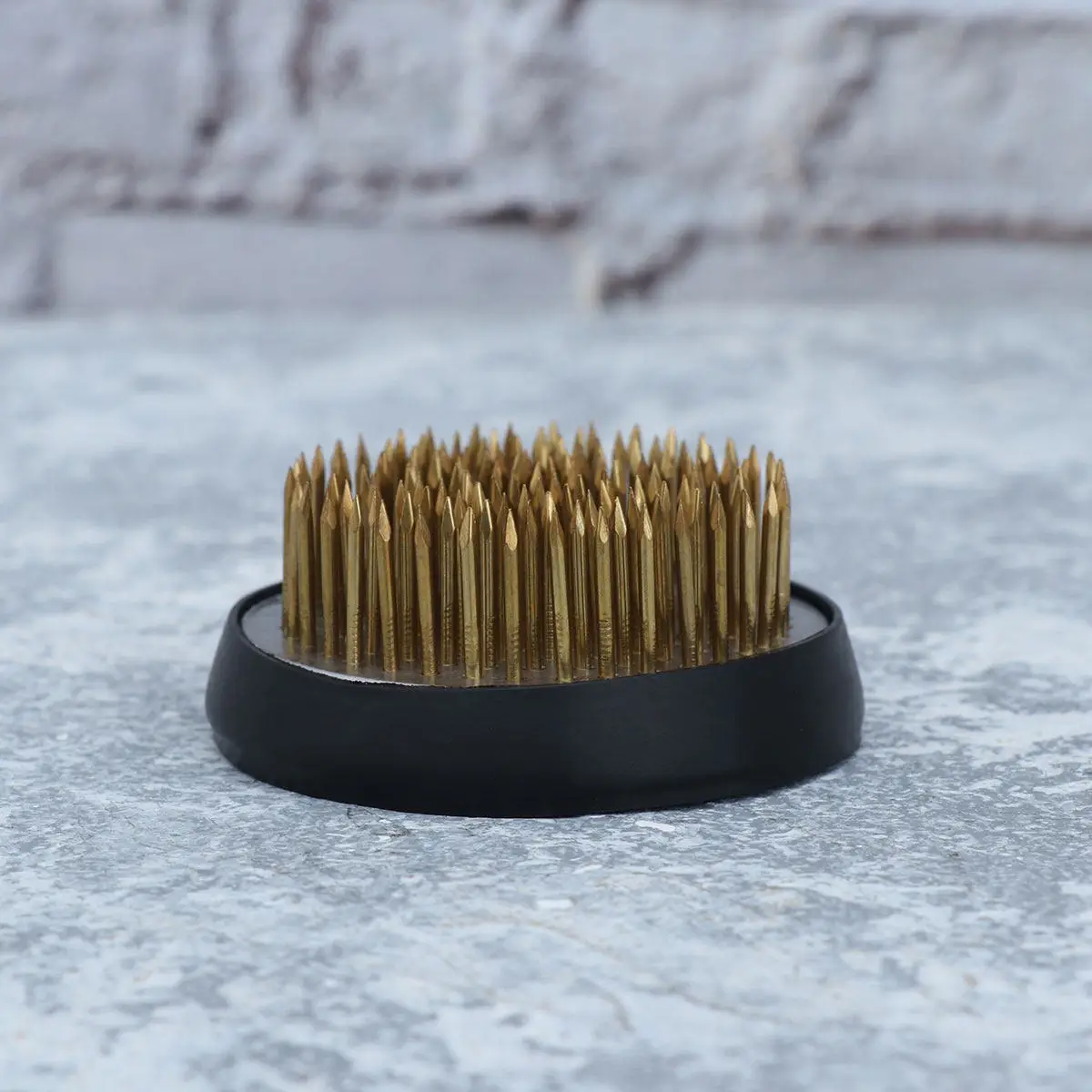 

5Cm Round Copper Flower Frog Pin Premium Floral Arrangement Tool Holder with Non-Slip Rubber Base Flower Frog