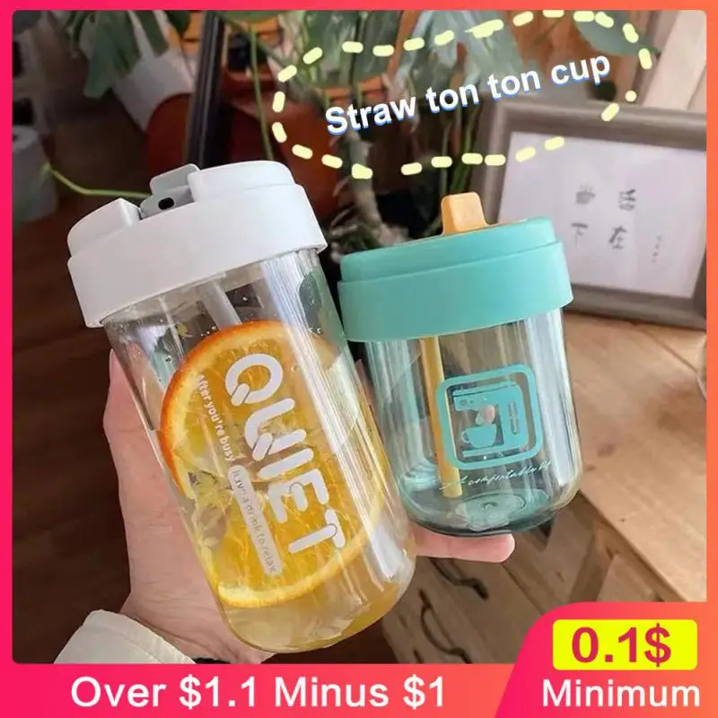 Creative Water Bottles 320/480ml Drinkware Bpa Free Water Cup Portable Sealed Straw Cup Leakproof Drinking Learning Sippy Kettle