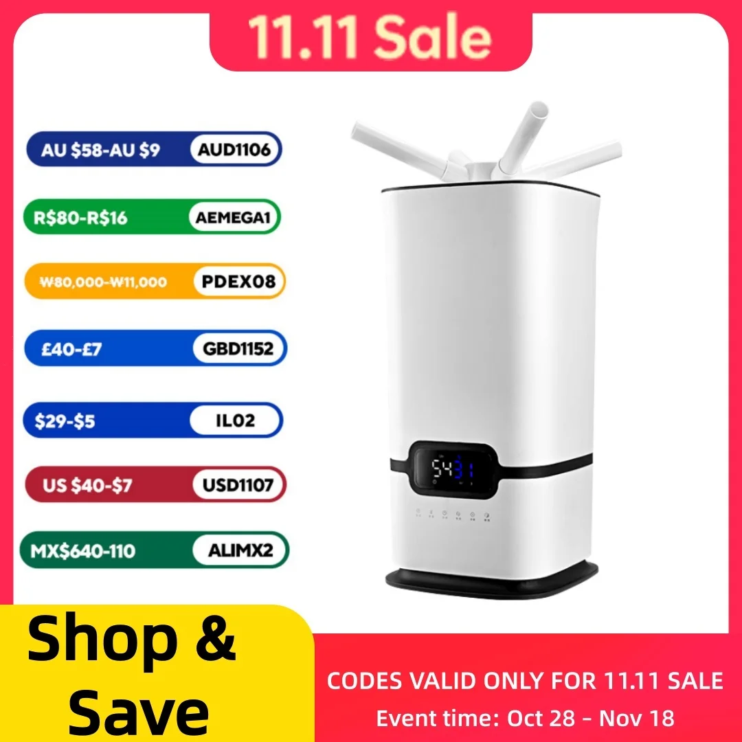 100-240V 16L Humidificador Industrial Humidifiers Air Purifier Commercial Home Fruit Fresh-Keep Mist Makerу Humidifier Filter