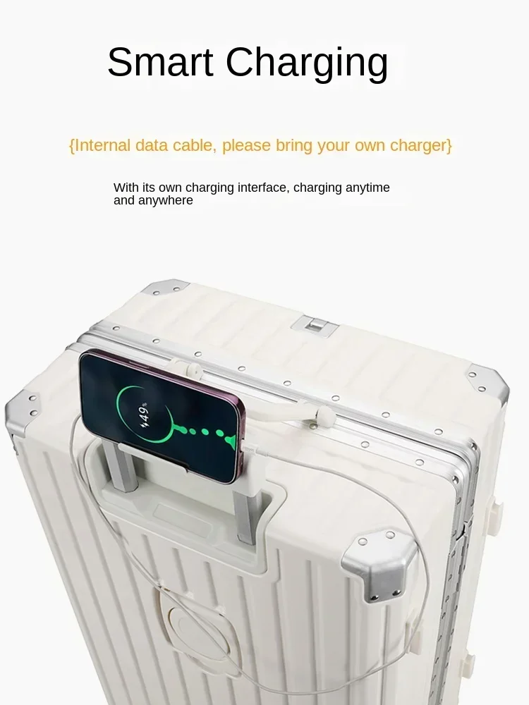 Mala De Bagagem com Carregador USB, Quadro De Alumínio, Carrinho De Cabine, Sacos De Viagem, Rodas Spinner, Nova Transportadora De Moda, 20 \