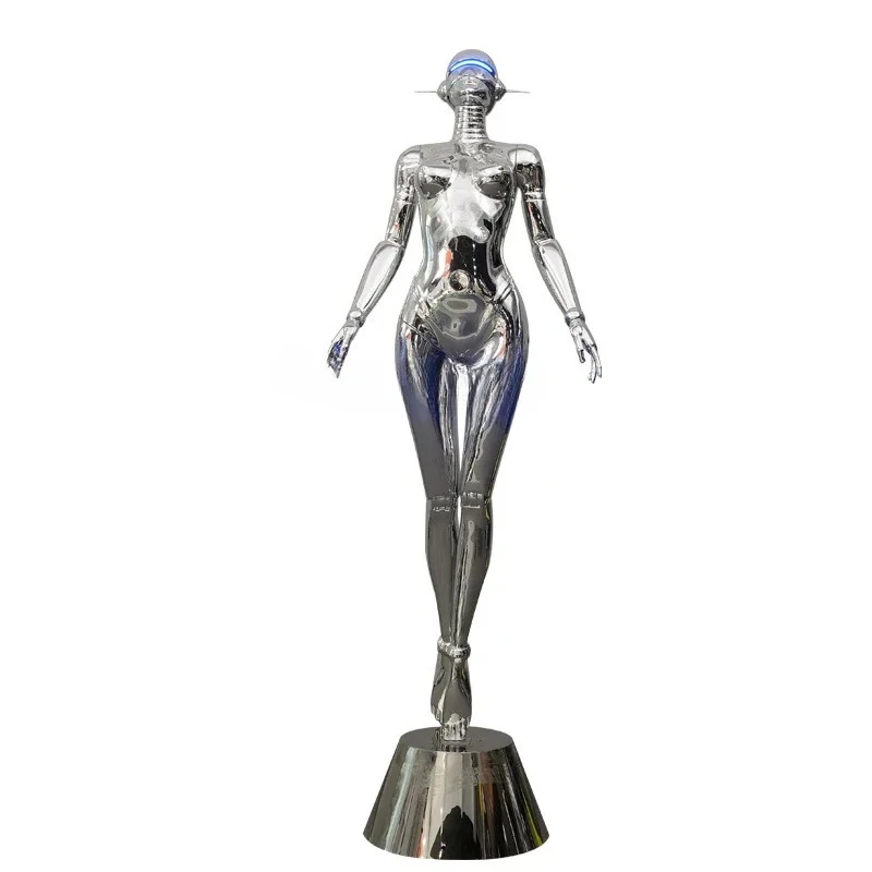 

xKushanji Electroplating Machinery Figure Sculpture Creative Living Room Hotel Technology Art Decoration Floor Ornaments