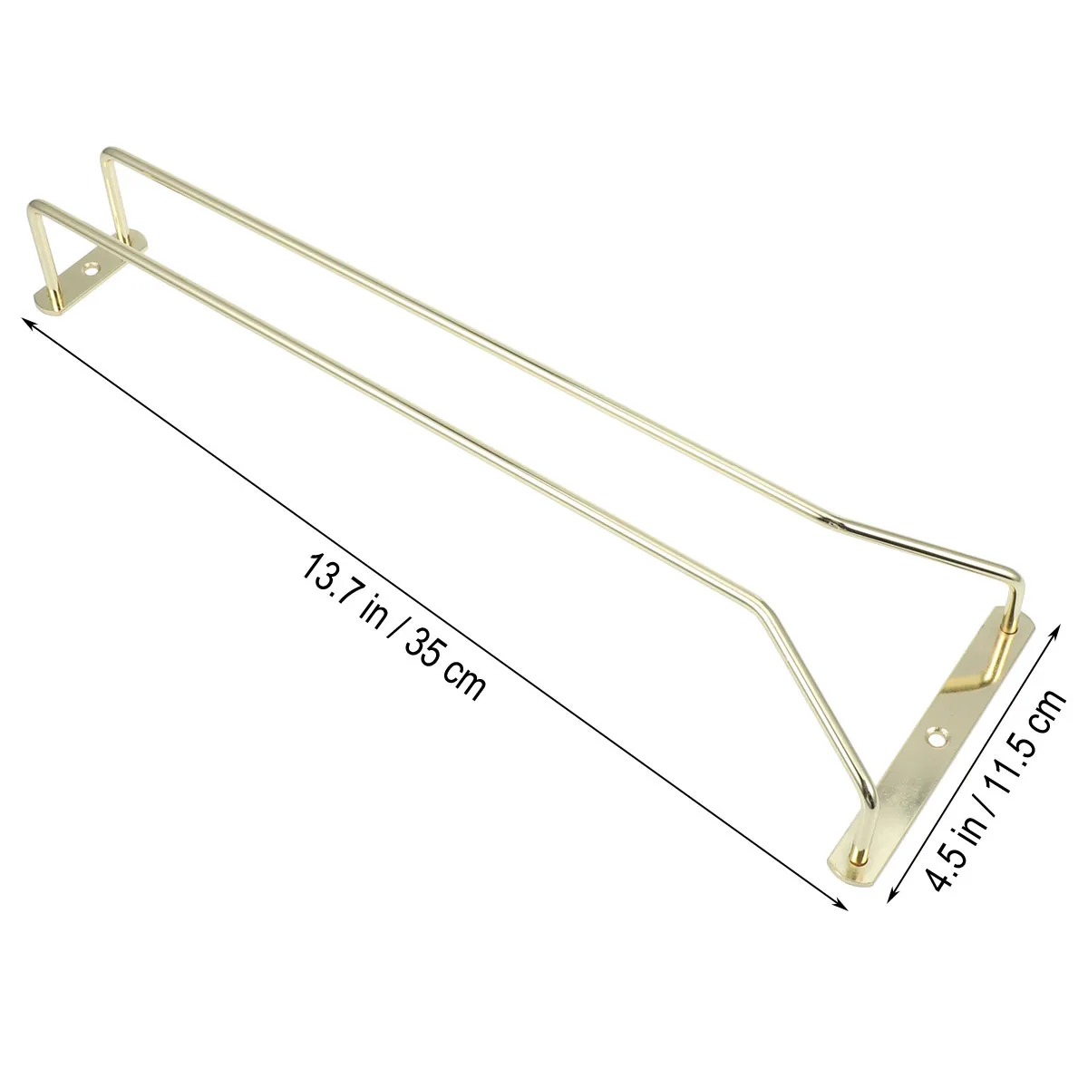 Gold Rhodium Plated Metal Wine Glass Rack Under Cabinet Display Holder for Kitchen Bar Stemware Organizer Wine Glass Rack