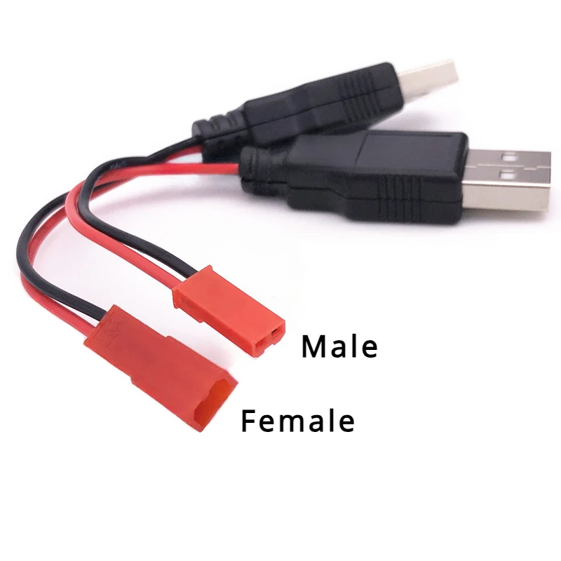 1/5/10Pcs/lot RC USB Charging 3.7V Lithium Battery Charger Cable USB Male to JST 2P Male/Female Plug for RC Drone Quadcopter