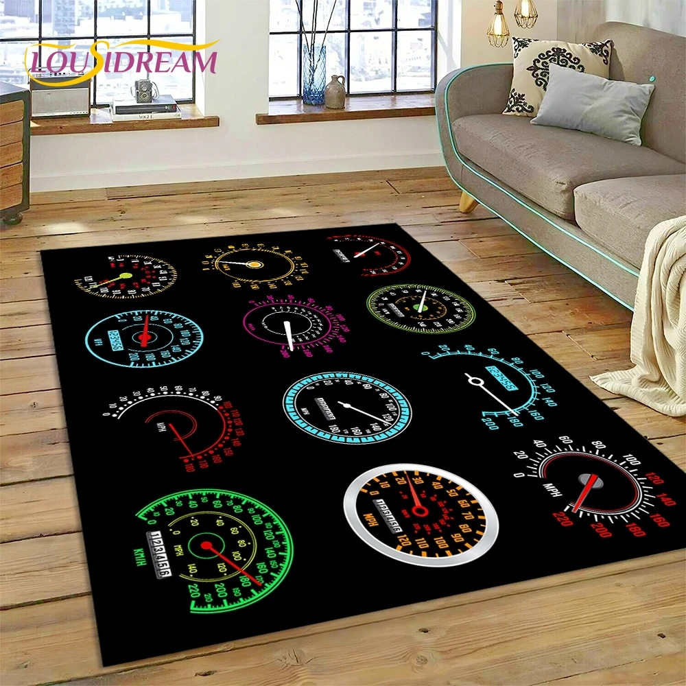 Racing Car Dashboard Machine Control Screen Rug Carpet for Living Room Bedroom Home Decor,Non-slip Decoration for Sofa Doormat