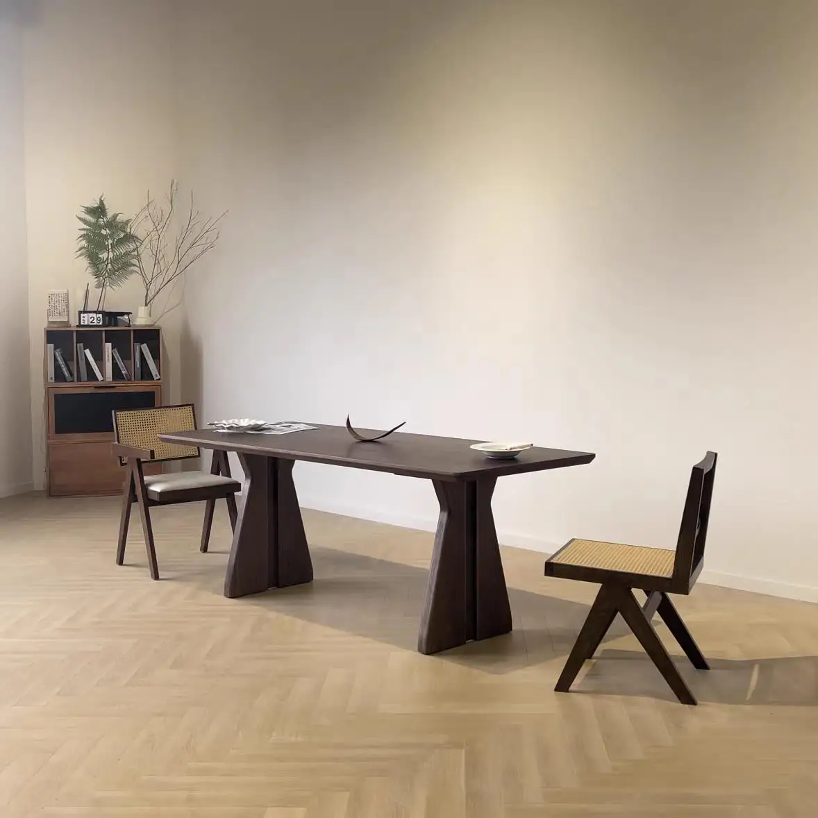 Wabi Sandy Wind Solid Wood Dining Table Rectangle Medieval Log Long Table Household Living Room Large Board Tea Table Worktable