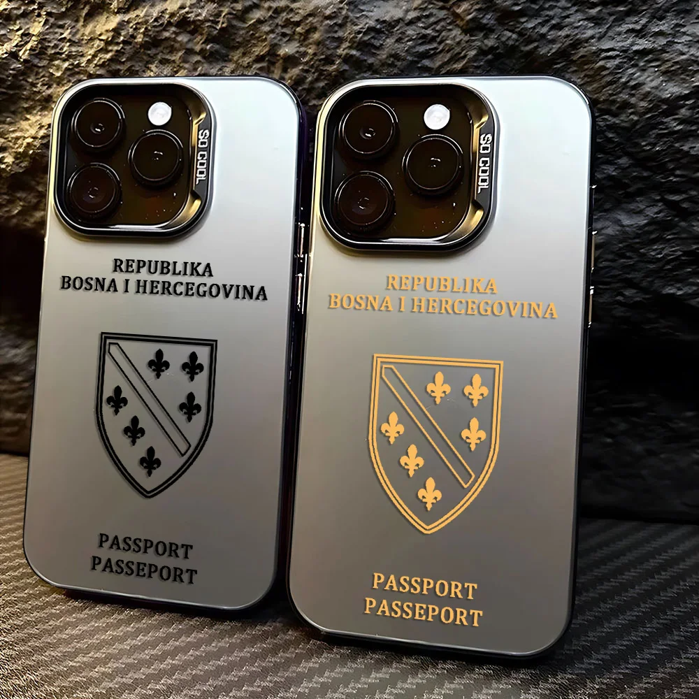 Bosnien und Herzegowina Reisepass Handyhülle für iPhone 17 16e 16 15 14 13 12 11 Mini Pro Max X XR 8 7 Air Plus Anti Matte Cover