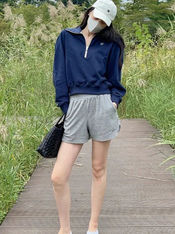 Casual Embroidered orts Women's Summer New Sle Korean Version Versatile Slimming Elastic Waist Casual Pants