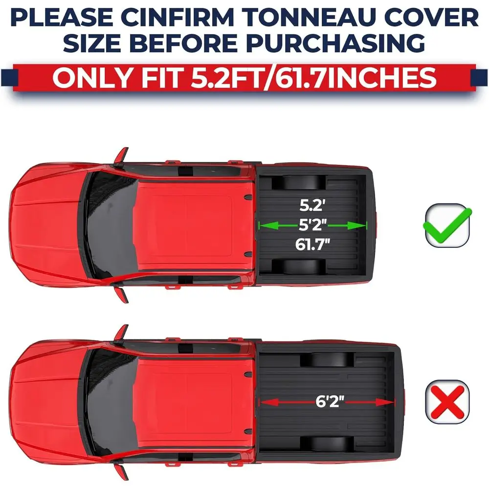 5.5T Quad old Sot Truck Bed Teau Cover On Top Compatible or ord 150 2015-2025 2026 -150 Bed oold Styleside Bed Cover 67Inch